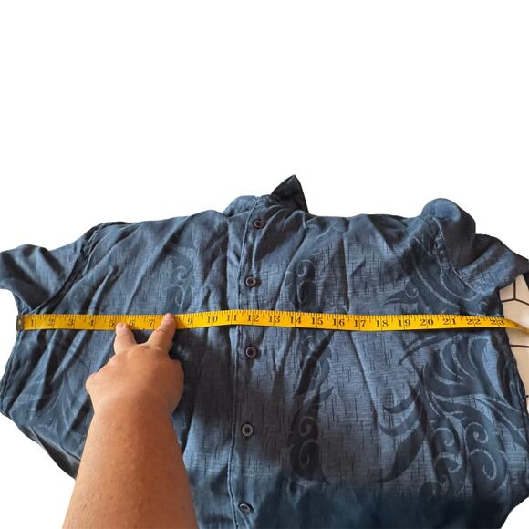 Quick Silver Men’s SS Button Down Shirt Blue Sz L - Picture 4 of 9